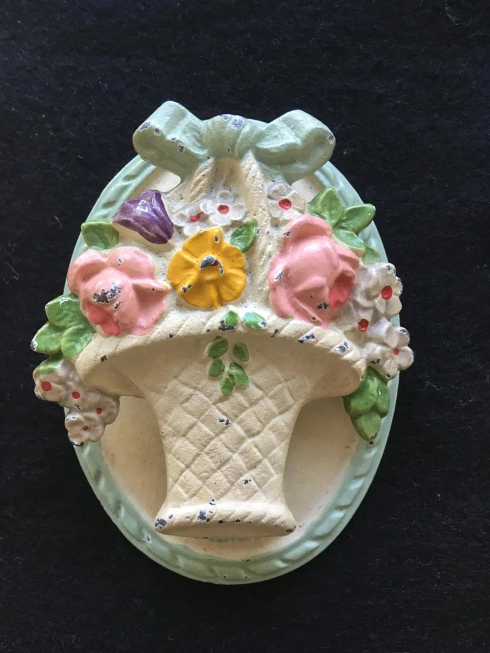 Vintage Flower Basket Door Knocker